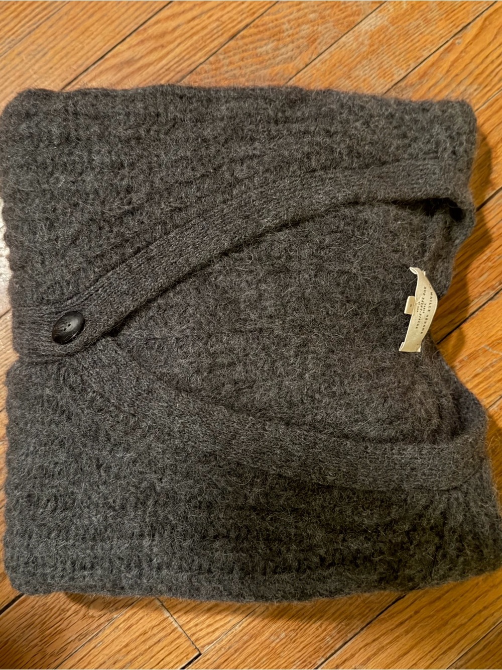 Sezane Charcoal Textured Button-Front cardigan - Picture 5 of 8
